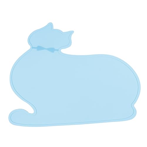 Happyyami Pet Feeding Mat Katzenform wasserdichte rutschfeste Und Hitzeisolierte Silikonunterlage Für Haustiere Blau Happyyami Pet Feeding Mat Katzenform wasserdichte rutschfeste Und Hitzeisolierte Silikonunterlage Für Haustiere Blau von Happyyami