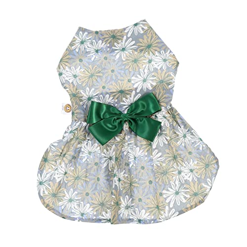 Happyyami Pet Apparel Atmungsaktiver Hunde- Und Katzenrock Stilvolles Outfit Mit Schleife Für Den Alltag Urlaub Und Fotos von Happyyami