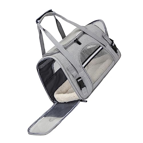 Happyyami Haustiertasche Faltbare Einkaufstasche Katzentrage Groß Hundeträger Tragerucksack Für Haustiere Hundetasche Hasen-geldbörse Großer Katzentransporter Katzentasche Grey Oxford-Stoff von Happyyami