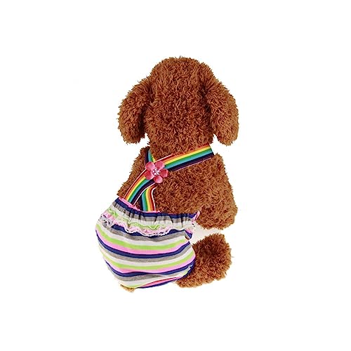 Happyyami Bequeme Hundewindeln Aus Baumwolle Gestreifte Unterwäsche Für Hündinnen Mit Bezaubernden Blumenbändern Waschbare Hundewindeln Tierbedarf Für Die Brunst Physiologische Hundehosen von Happyyami