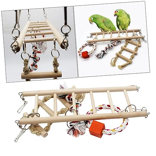 Happyyami Holzschaukel Für Papageien Hängende Spielleiter Natürlichem Material Für Vögel Klettermöglichkeiten Und Spielspaß Im Vogelkäfig Happyyami Holzschaukel Für Papageien Hängende Spielleiter Natürlichem Material Für Vögel Klettermöglichkeiten Und Spielspaß Im Vogelkäfig von Happyyami