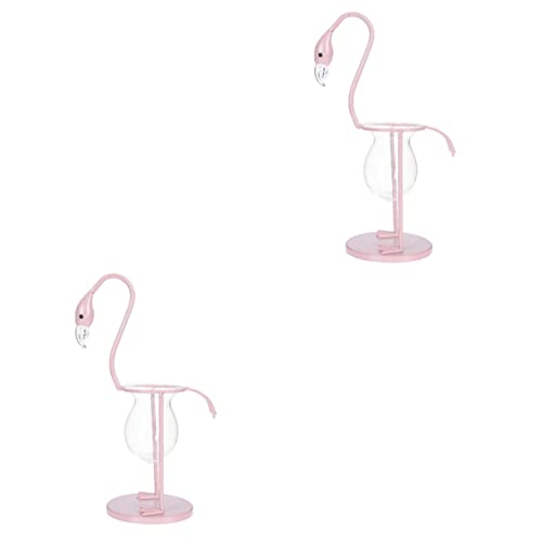 Happyyami Tischständer Hochzeitsdeko 2 Stück Flamingos Kreativer Ständer Für Blumenzwiebelpflanzen Dekorationen Aus Glas Langlebige Geometrie Terrarium Eisenrohr Weihnachtsdeko von Happyyami