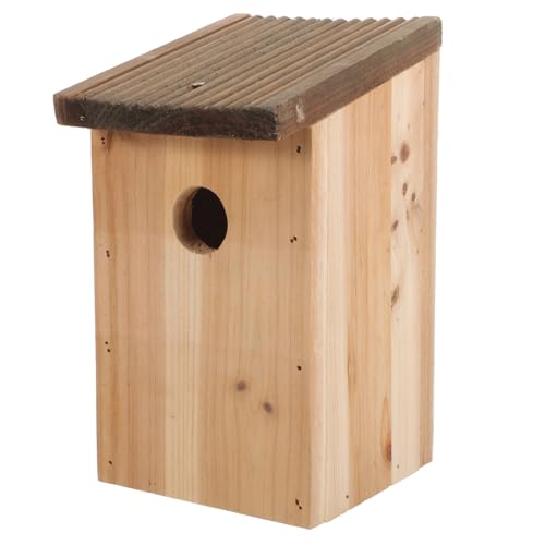 Happyyami Holz Vogelhaus Für Kleine Vögel Dekorative Nistbox Aus Massivem Holz Geeignet Für Garten Balkon Und Bietet Schutz Und Wärme Für Papageien Und Andere Kleine Vögel von Happyyami