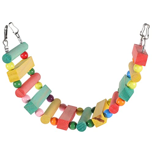 Happyyami Bunte Holzleiter Für Papageien Kletterspielzeug Für Wellensittiche Nymphensittiche Und Kleine Vögel Fördert Und Spielspaß Im Käfig von Happyyami