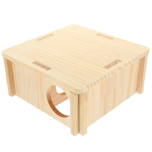 Happyyami Hamster Hiding Cabin Aus Holz Nagerhaus Für Meerschweinchen Und Hamster Multifunktional Als Schlafplatz Und Spielzeug -freundlich von Happyyami