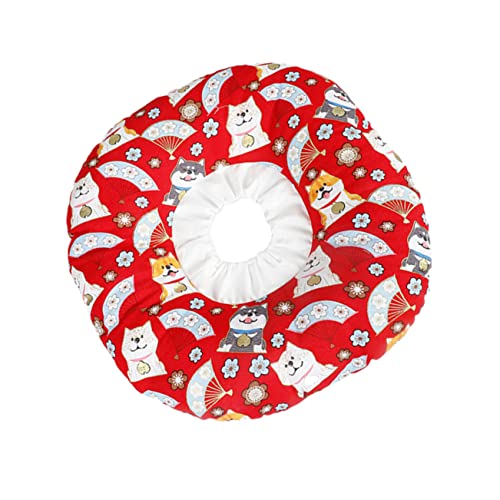 Happyyami Kopfbedeckungen Zur Erholung Von Haustieren -Donut- Hundebett Elisabethanisch -erholungskegel Hund Teufel Kostüm Haustier Hund Weicher Kragen Rot von Happyyami