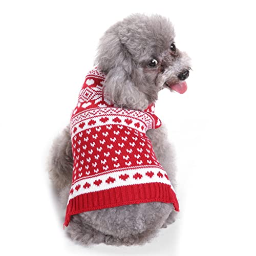 Happyyami Hundepullover Hund Weihnachten Xs Welpenpullover Weihnachtshundekostüm Hunde-Outfits Weihnachtsfeier Hundekostüm Haustier-Weihnachtspullover Kleidung Rot Chef von Happyyami