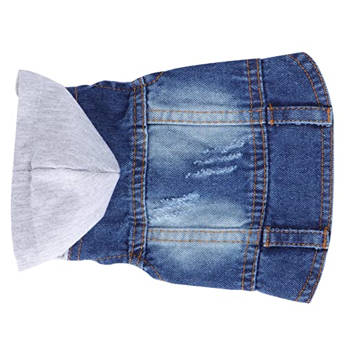Happyyami Hundebekleidung Coole Jacken Für Hunde Ärmelloser Hoodie Züchten Hundewesten Jeansjacke Für Hunde Cooles Hundehalstuch Vintage-Hoodie Hündchen Sommerkleidung Für Haustiere Weiß von Happyyami