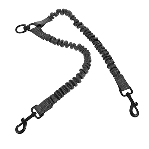 Happyyami Pet Hundeleine Reflektierend Doppelkopf Leine Elastisch Für Kleine Hunde Bequeme Handhabung Für Training Und Jogging von Happyyami