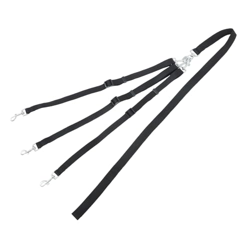 Happyyami Hundetrainingsleine Haustierleine Nylon Dreizephal Strapazierfähig Zum Spazierengehen Für Bis Mittelgroße Hunde Robust Bequem Schwarz von Happyyami