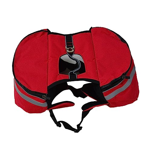 Happyyami Hunderucksack Hundetragerucksäcke Campingausrüstung Für Hunde Welpengeschirr Hundegeschirre Trainingsrucksack Für Hunde Hundefutter Gurt Rot Hundetasche Reisen von Happyyami