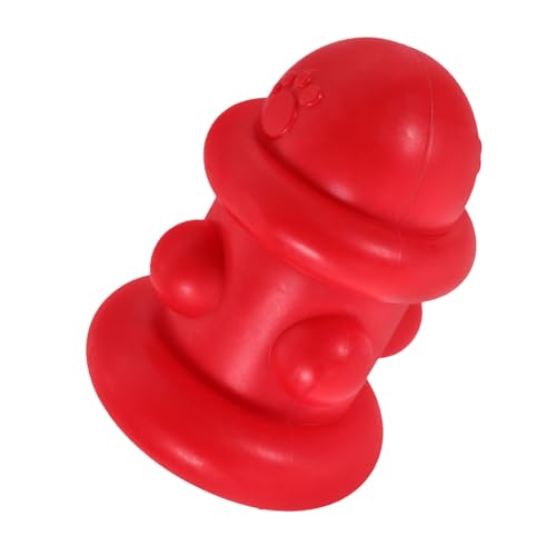 Happyyami Feuerhydrant Kauspielzeug Aus TPR Für Aggressive Hunde Interaktives Beißspielzeug Für Welpen Zur Zahnpflege Robustes Outdoor-Spielzeug Rot von Happyyami