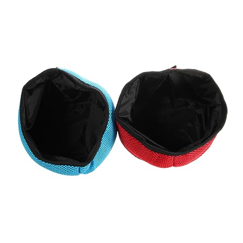 Happyyami Reise-Hunde Und Katzenfutter Und Trinknapf Wasserdichter Faltbarer Pet Bowl Aus Atmungsaktivem Mesh Leicht Und Tragbar Für Unterwegs Blau Und Rot von Happyyami