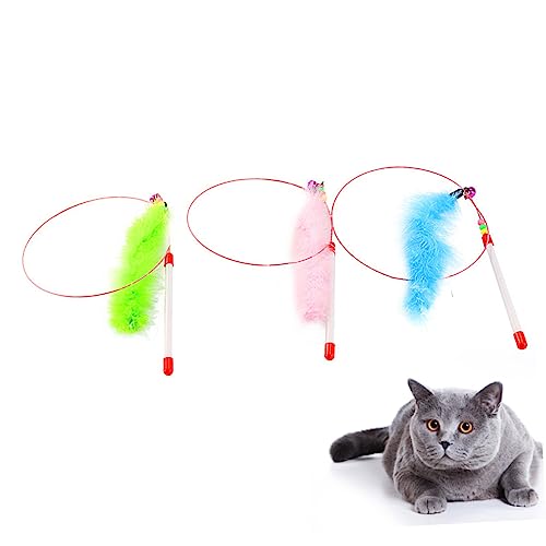 Happyyami Jugueten 3 STK Spielzeug zum Necken von Katzen Haustier Zauberstab Spielzeug Streichelstöcke für Haustiere Angeln Spielzeuge Zubehör für Katzenspielzeug Feder Katzen-Teaser Happyyami Jugueten 3 STK Spielzeug zum Necken von Katzen Haustier Zauberstab Spielzeug Streichelstöcke für Haustiere Angeln Spielzeuge Zubehör für Katzenspielzeug Feder Katzen-Teaser von Happyyami