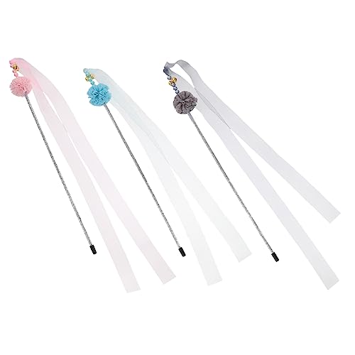 Happyyami 3stücke Katzenangel Spielzeug Mit Bunten Ribbons Interaktive Flirt-Sticks Für Katzen Spiel Und Bewegung Für Glückliche Und Gesunde Haustiere von Happyyami