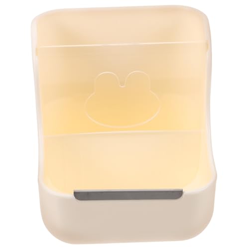 Happyyami Kaninchengrasbecken Futterspender Für Vögel Huhn Schüssel Liner Zubehör Für Meerschweinchen Ratte Haustier Essen Katzenfutterspender Automatisch Käfig Schweine Küken Plastik Beige von Happyyami