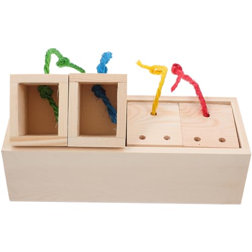 Happyyami Kleintier Futterspielzeug Aus Holz Für Hamster Meerschweinchen Und Kaninchen Interaktive Versteckbox Für Snacks Fördert Spiel Und Zahngesundheit Langlebig Und von Happyyami