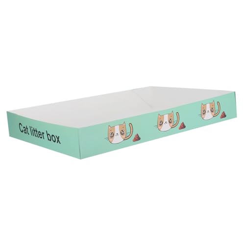 Happyyami Kasten Katzentoilette Papier-Katzenklo Halbgeschlossenes Katzenklo Auslaufschutz Katzenklo Langlebiges Katzenklo kätzchentoilette Offenes Töpfchen für Kätzchen Light Green von Happyyami