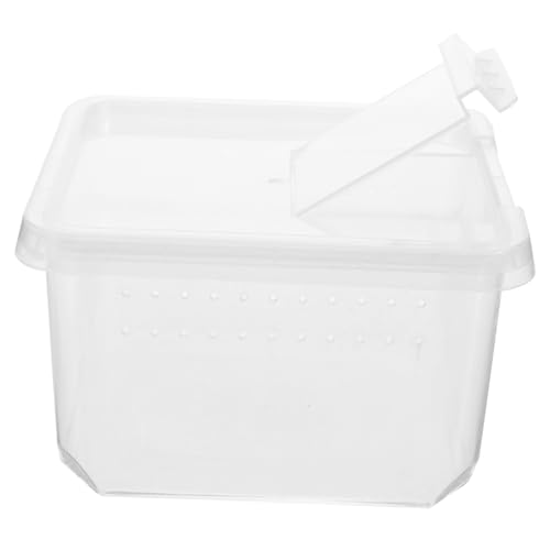 Happyyami Kasten Kletterbox für Haustiere Fressgehege Futterbehälter für Vogelspinne Frosch glasbehälter glasgefäß gehäuse Inkubator für Insekten kleine Futtertonne Plastik Transparent von Happyyami