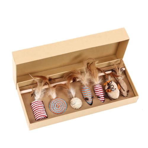 Happyyami Katzen-Teaser katzenspielzeug Interaction Katzen Spielzeug+ heizlùfter pet Katze vorhanden Spielzeug für Katze Spielzeuge Katzen Zauberstab Spielzeug ersetzen Nachfüllung Bambus von Happyyami