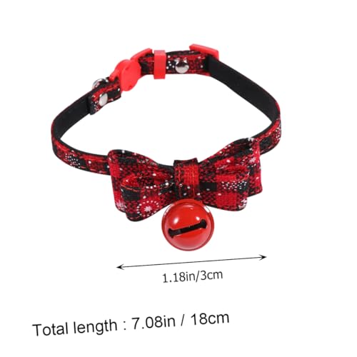 Happyyami Katzen- Und Hundehalsband Halsband Für Haustiere Weihnachtshalsbänder Für Haustiere Halsband Für Hund Katzenhalsband Welpen-Outfits Metall Kettenblatt Gemütlich Rot von Happyyami