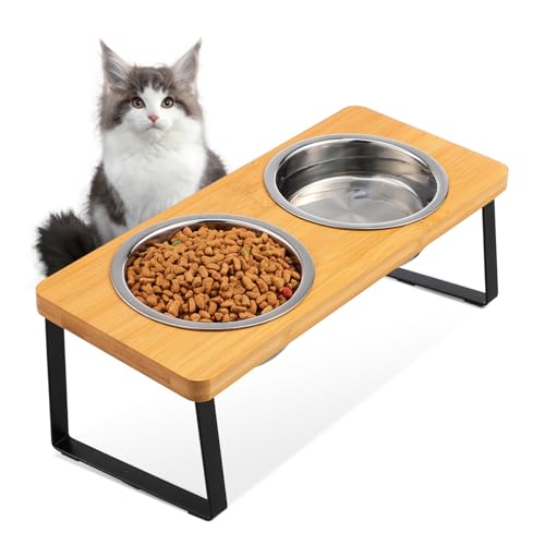 Happyyami Erhöhter Futternapf für Katzen Doppelnäpfe Aus Edelstahl Ergonomisches Design für Die Gesundheit Der Katze Happyyami Erhöhter Futternapf für Katzen Doppelnäpfe Aus Edelstahl Ergonomisches Design für Die Gesundheit Der Katze von Happyyami