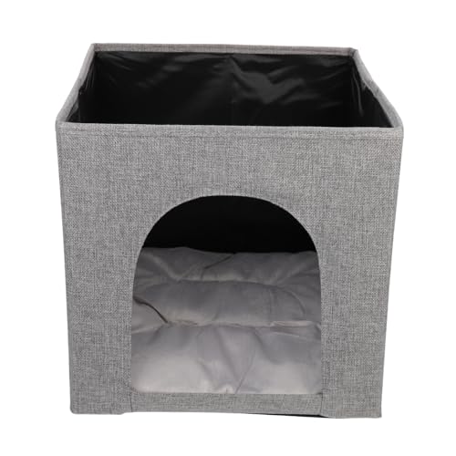 Happyyami Faltbare Katzenliege Aus Halboffene Katzenhöhle Multifunktionale Tierunterkunft Für Drinnen Und Draußen Praktisches Katzenbett Für Jahreszeiten Ohne Deckel von Happyyami