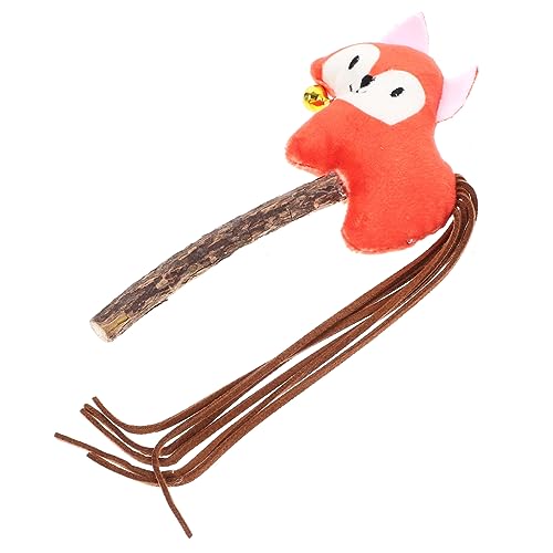 Happyyami Katzenminze Interaktives Spielzeug Mit Tierform Teaser-Stick Für Katzen Holzgriff Für Zahnpflege Für Indoor-Katzen Und Spielspaß von Happyyami