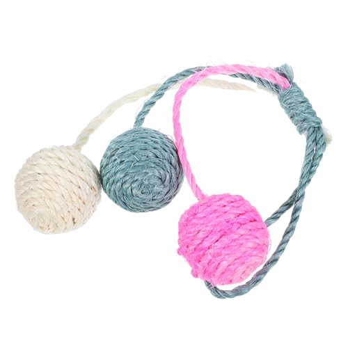 Happyyami Katzenspielzeug Sisalball Katzenbälle Kratzspielzeug für Katzen Kratzbälle für Katze Katzenspielzeug aus Sisalseil Jagdbälle für Katzen Katze bewegendes von Happyyami