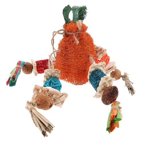 Happyyami Papageien Kauspielzeug Aus Naturmaterialien Hängendes Vogelspielzeug Für Wellensittiche Und Kleine Vögel Vielseitig Als Schaukel Oder Käfigdekoration Robust Und von Happyyami