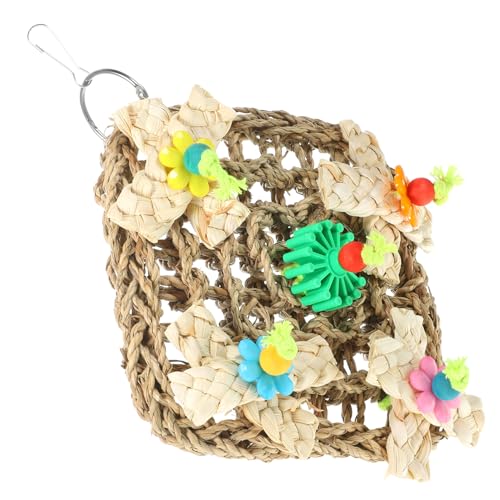 Happyyami Papageienspielzeug Zum Aufhängen Vogel-kauspielzeug Ranken-Spielzeug Für Papageien 18 X 18 cm Buntes Schreddernetz Käfigzubehör von Happyyami