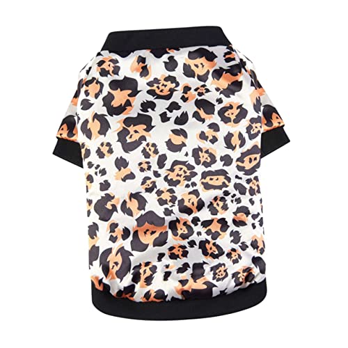 Happyyami Kleidung mit Leopardenmuster für Hunde Welpen gemütliches Kostüm Pullover Westen warm Muskelshirt Tanktops Kleiner Hundewestenmantel Wintermantel für Welpen Hündchen von Happyyami