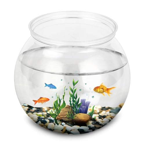 Happyyami Kleine runde Kunststoff-Fischschale, 1,9 l, für Betta-Fischteich, Heimbüro-Dekoration Happyyami Kleine runde Kunststoff-Fischschale, 1,9 l, für Betta-Fischteich, Heimbüro-Dekoration von Happyyami