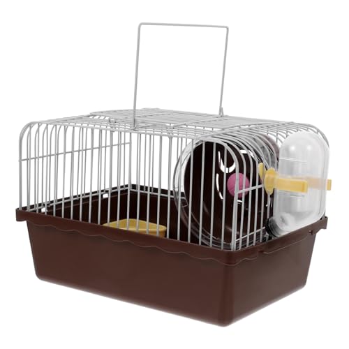 Happyyami Tragbarer Hamsterkäfig Mit Wasserflaschenhalter Transportbox Für Kleintiere Kleiner Käfig Für Hamster Und Chinchillas Zum Reisen Und Ausflügen von Happyyami