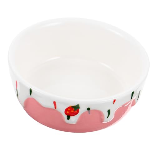 Happyyami Hamster Futternapf Keramik Futter und Wassernapf für Kleine Tiere Rutschfester Boden Spülmaschinenfest Niedliches Design für Hamster Meerschweinchen und Kaninchen von Happyyami