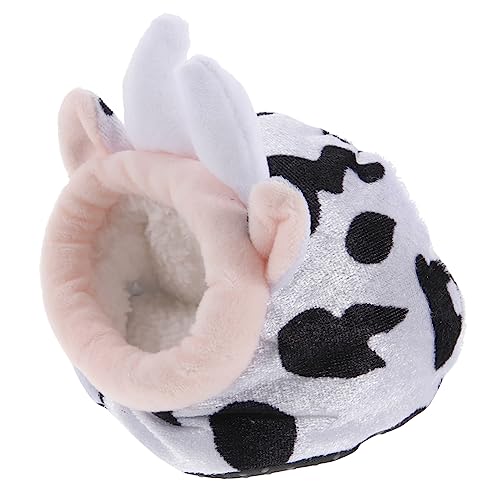 Happyyami Kuhförmiges Hamster Nest Kuschelige Winterhöhle Für Hamster Kleine Nagetiere Und Meerschweinchen Flauschiges Schlafhaus Für Gemütliche Ruhezeiten Zufällige Bodenfarbe von Happyyami