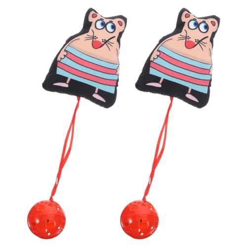 Happyyami Kunstmäuse-Spielzeug 2 Stück Realistische Kleine Mäuse Interaktiv Ausgestopfte Mäuse Mit Glöckchen Für Zimmerkatzen von Happyyami