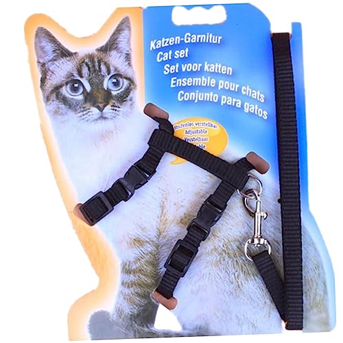 Happyyami Katzengeschirr Verstellbares Katzenhalsband Kettenblatt Haustier Katze Kette Strass-haustieranhänger Kettenleine Geschirr Aquarienbrücke Leinen Einstellbar Haustierleine von Happyyami