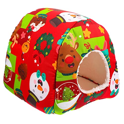 Happyyami Meerschweinchen-schlafbett Hamster-wärmebett Zuckergleiter-Nest Haustier-versteck Spielzeug Rot 22 X 22 von Happyyami