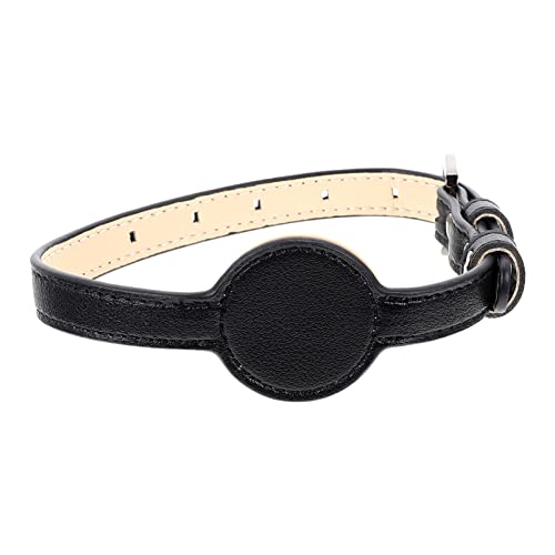 Happyyami PET-Pu-Kragen hundekragen hundehalstuch Haustierhalsband Halsband mit Tracer-Slot Bausatz praktisches Katzenhalsband Kette Abs Tragbares Welpenhalsband Halsband für Haustier Black von Happyyami