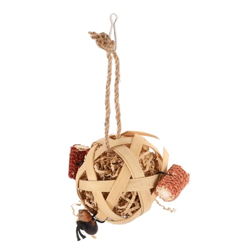 Happyyami Parrot Chewing Toy Aus Natürlichem Material Hängendes Futterkorb-Spielzeug Für Vögel Und Papageien Zur Beschäftigung Für Kauen Vogelkäfig Zubehör von Happyyami