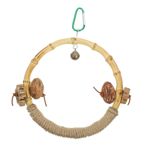 Happyyami Spielzeug Hängeschaukel Naturholz Kauspielzeug Für Vögel Interaktives Spielzeug Für Wellensittiche Und Nymphensittiche Stabiler Vogelkäfig Zubehör Und Langlebig von Happyyami