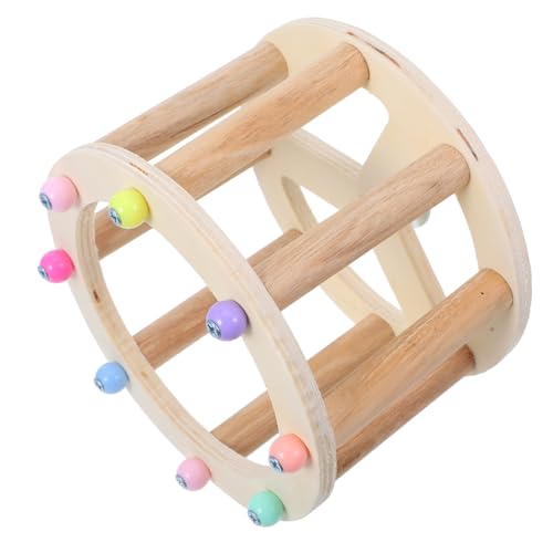 Happyyami Drehspielzeug Für Vögel Aus Robustem Holz Laufrad Für Papageien Sittiche Und Spielzeug Gegen Langeweile Installieren Platzsparendes Design Für Vogelkäfige von Happyyami