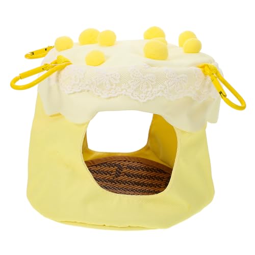 Happyyami Papageienkuchen Vogelnest Vogelversteck Warme Kuschelhütte Vogelhängematte Spielzeug Flauschiges Vogelversteck Vogelschlafnest Vogelplüschhängematte Vogelnesthaus von Happyyami