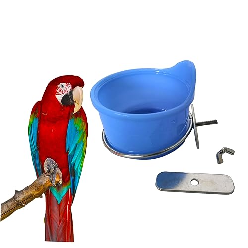 Happyyami Vielseitige Vogeltränke Und Futterstation Für Papageien Und Leicht Zu Reinigende Futter Und Wasserschalen Für Vögel Hamster Und Kleintiere Im Käfig Blau von Happyyami