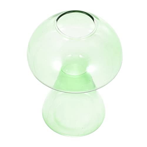 Happyyami Pilzvase büro Dekoration Office Decoration blumenvase vases House Decoration blumendeko hydroponic vase Tischvase Hydrokulturbehälter für Pflanzen Desktop-Ornament Glas Green von Happyyami