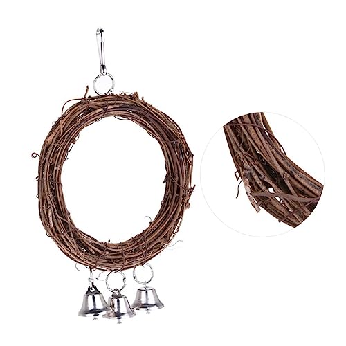 Happyyami Kletternde Papageienschaukel Rattan-Kreis Vogelspielzeug Für Vögel Metallschnalle Schaukel Für Papageien Zufällige Farbe von Happyyami