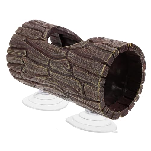 Happyyami Reptilien Versteck Baumstamm Statue Resin Für Aquarium Kletterspielzeug Für Reptilien Und Kleine Tiere Höhlendekoration Für Terrarien Und von Happyyami