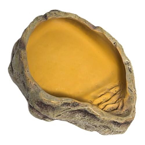 Happyyami Resin Futter Und Wassernapf Für Schildkröten Eidechsen Und Geckos Langlebige rutschfeste Futterstation Terrarien von Happyyami