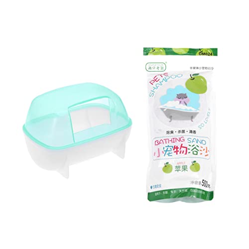 Happyyami 500g Kleintier Sandbad Für Hamster Chinchilla Inkl Duft-badesand Blauer Badecontainer Für Stressfreies Baden Und Erhöhte Aktivität Leicht Zu Reinigen von Happyyami